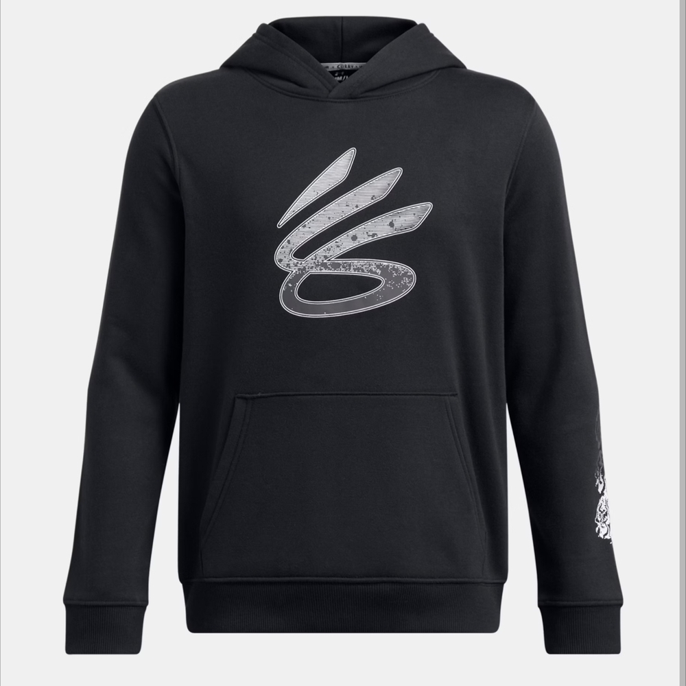 Under Armour Curry Splash Black Hoodie Sweatshirt Boys Large